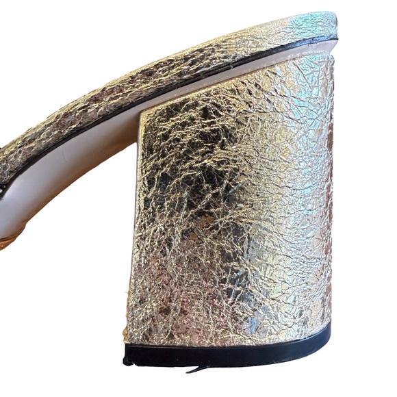 Gucci GG Marmont Metallic Gold Fringe Mule Sandals - Picture 10 of 15